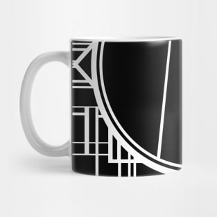 Geometric striped style white lines pattern classy black and white artdeco Mug